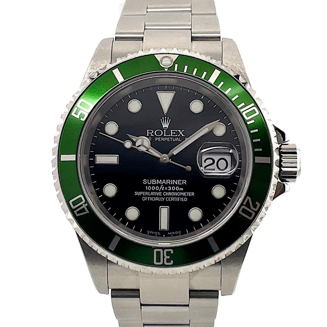 Rolex Submariner Date Green Bezel Box and Papers Ref 16610LV