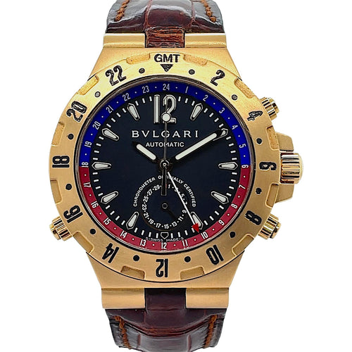 Shop Certified Preowned Bulgari Diagono Professional GMT Ref. GMT 40 G | Twain Time