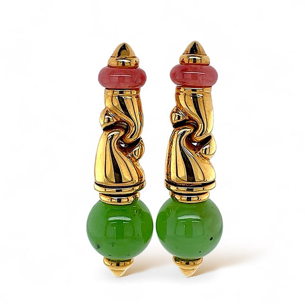 Bulgari, Passo Doppio Earrings 18k Yellow Gold and Tourmalines | Twain Time