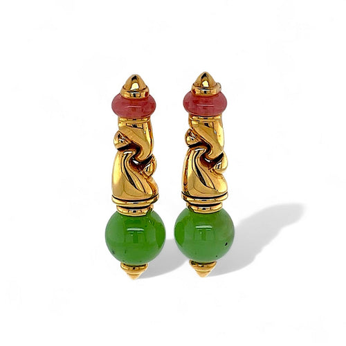 Bulgari, Passo Doppio Earrings 18k Yellow Gold and Tourmalines | Twain Time