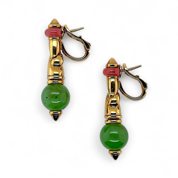 Bulgari, Passo Doppio Earrings 18k Yellow Gold and Tourmalines | Twain Time