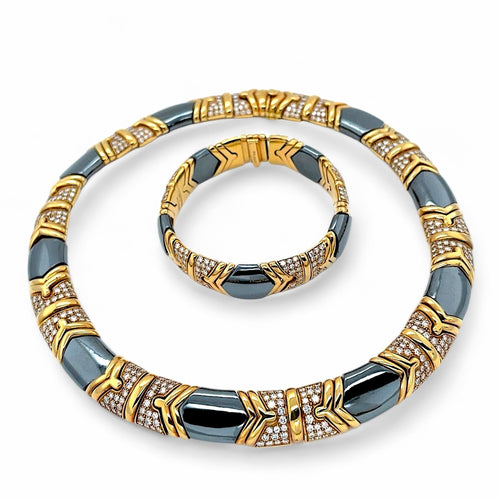 Bulgari 18K Yellow Gold & Hematite Gem-Set Suite Circa 1985 | Twain Time