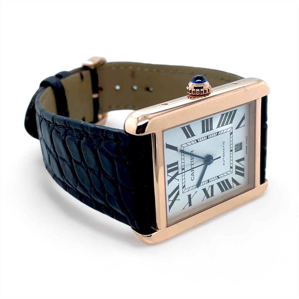 Purchase Tank Louis Cartier watch, Large model, hand-wound mechanical  movement, rose gold, diamonds