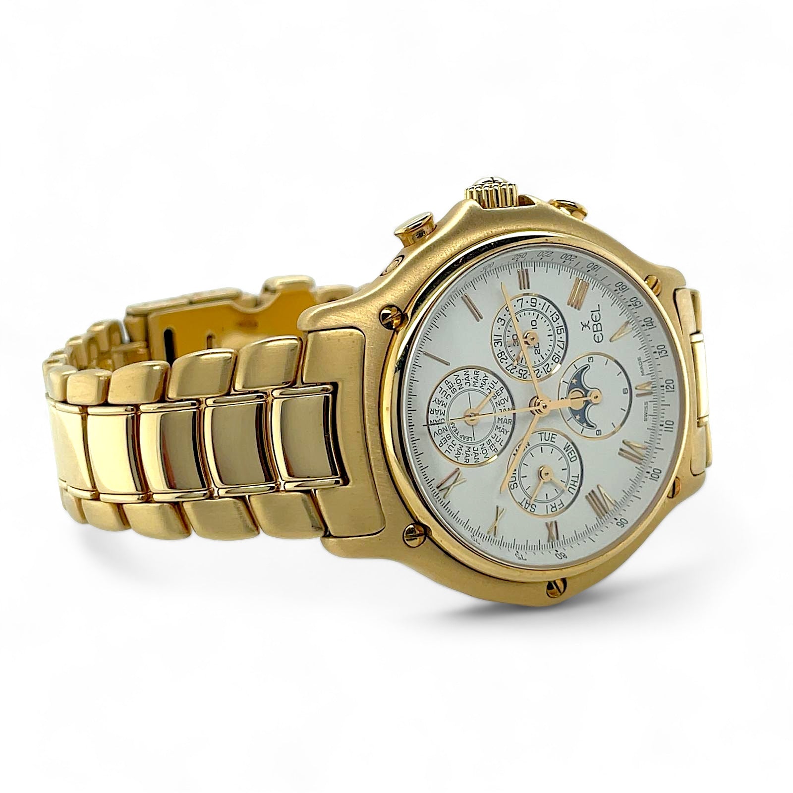 Shop Ebel 1911 Quantième Perpetual Calendar Chronograph Ref. 8136901 