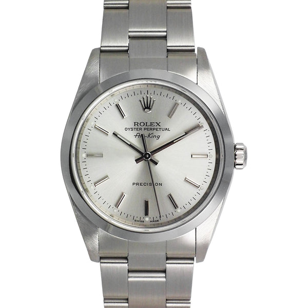 Shop Certified Preowned Rolex Air-King Silver Dial Ref. 14000 Ca. 1996 |Twain Time