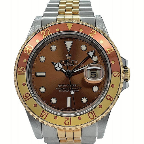 Shop Rolex GMT-MASTER II Root Beer 16713 Two Tone Root Jubilee | Twain Time