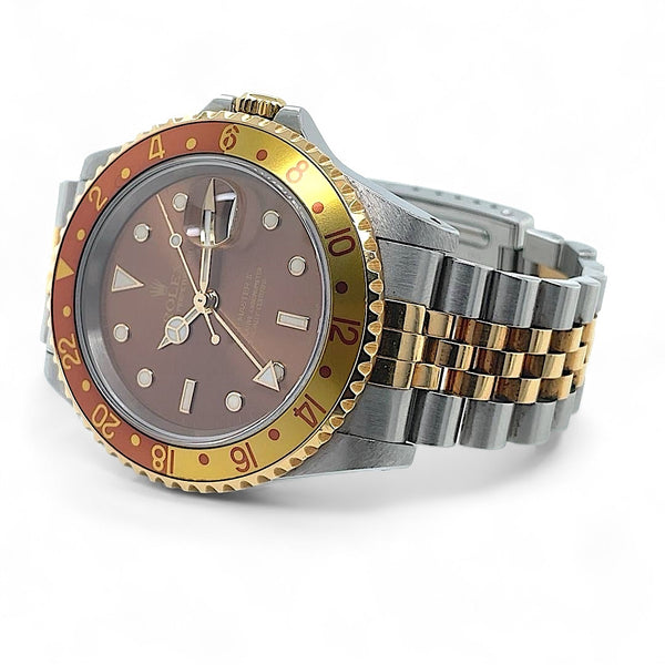 Shop Rolex GMT-MASTER II Root Beer 16713 Two Tone Root Jubilee | Twain Time