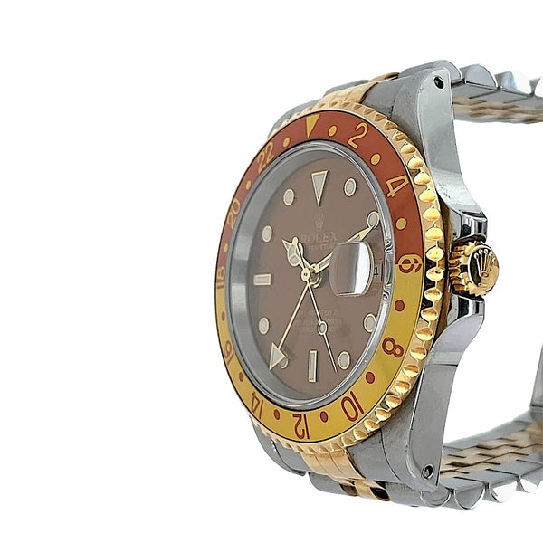 Shop Rolex GMT-MASTER II Root Beer 16713 Two Tone Root Jubilee | Twain Time