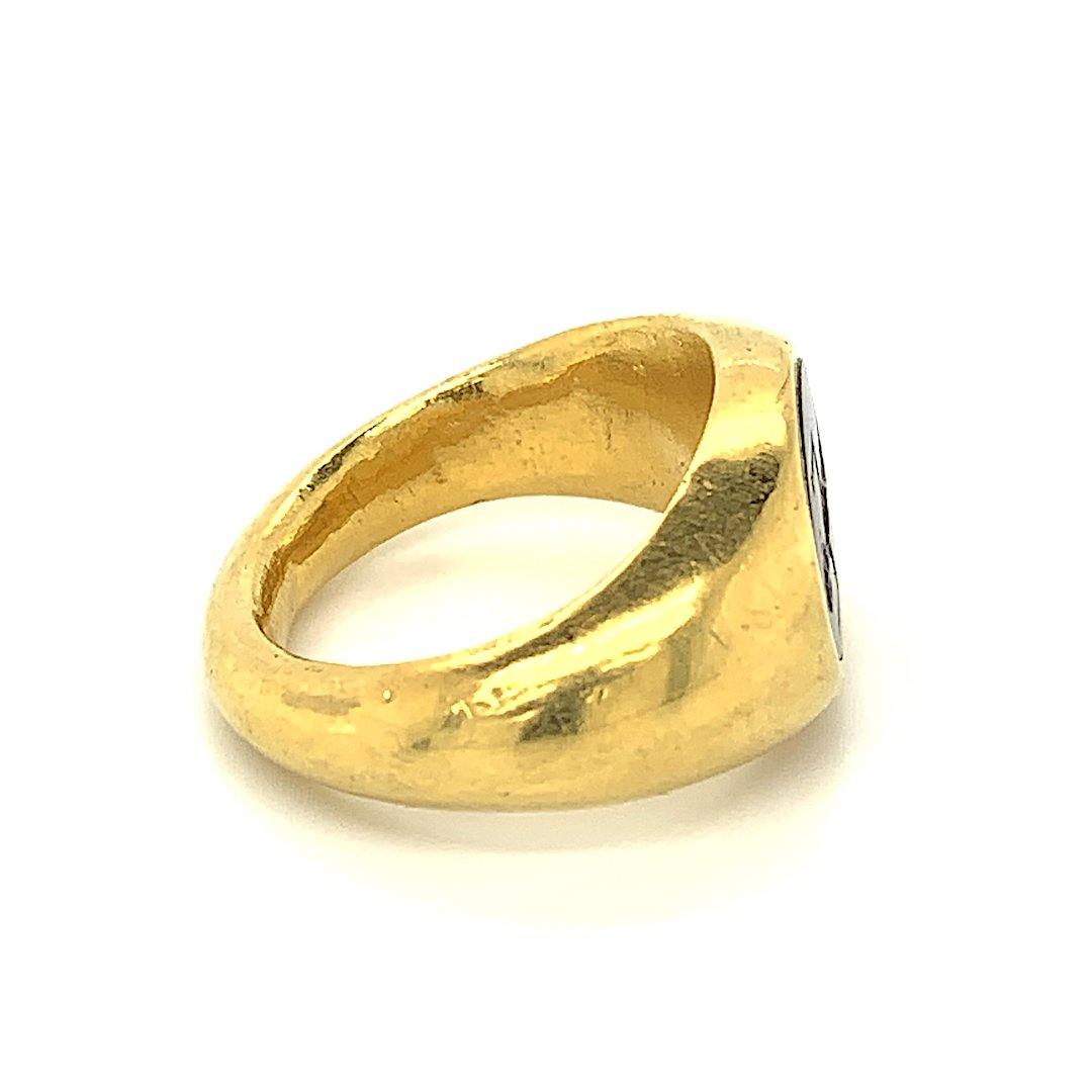 Ancient Roman Carnelian Intaglio Ring 22K Yellow Gold CIRCA 100-200 AD