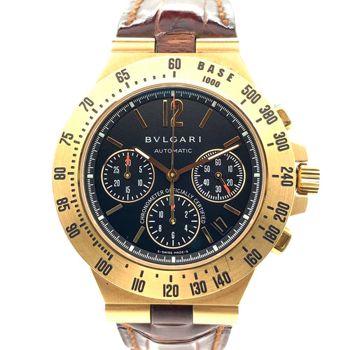 BVLGARI Diagono Professional Chronograph 18K Yellow Gold - Twain Time, Inc.