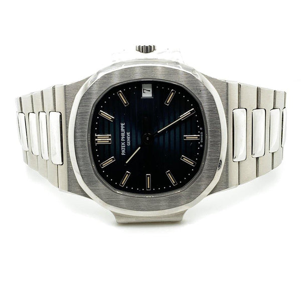 Patek Philippe Nautilus Stainless Steel Striated/Guilloche Black Dial 3800/1A Unpolished - Twain Time, Inc.