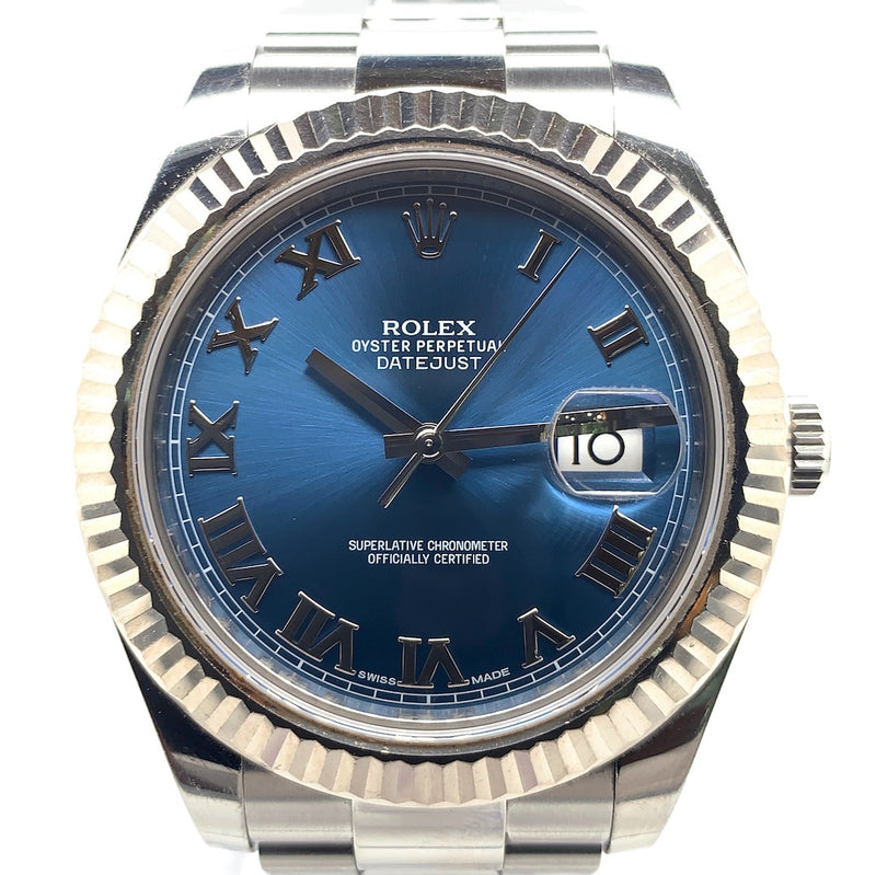 Rolex Oyster Pepetual Datejust Steel 41mm 18K WG Fluted Bezel Ref. 126334 - Twain Time, Inc.