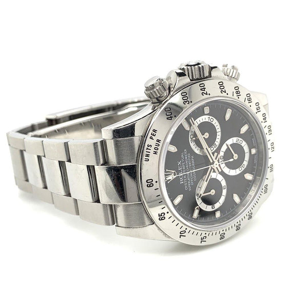 Rolex Oyster Perpetual Cosmograph Daytona Black Dial Stainless Steel Ref. 116520 - Twain Time, Inc.