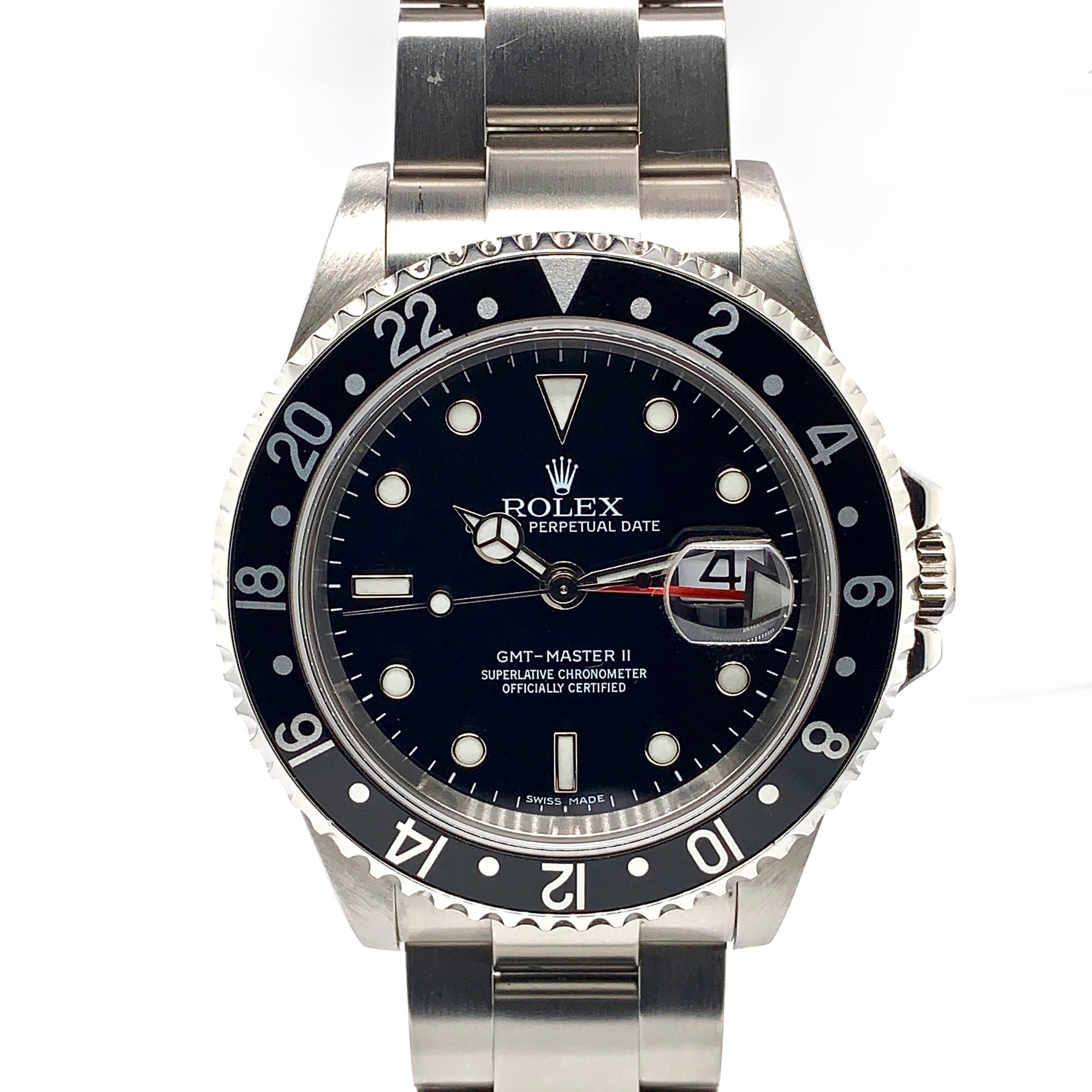 Pre Owned Rolex GMT Master II Oyster Bracelet Ref. 16710T Circa 2005