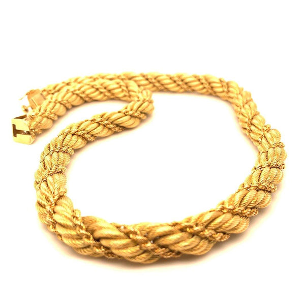 18K Yellow and White Gold Twisted Rope Bracelet