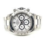 Rolex Oyster Perpetual Cosmograph Daytona Stainless Steel Zenith El Primero White Dial Ref. 16520 - Twain Time, Inc.