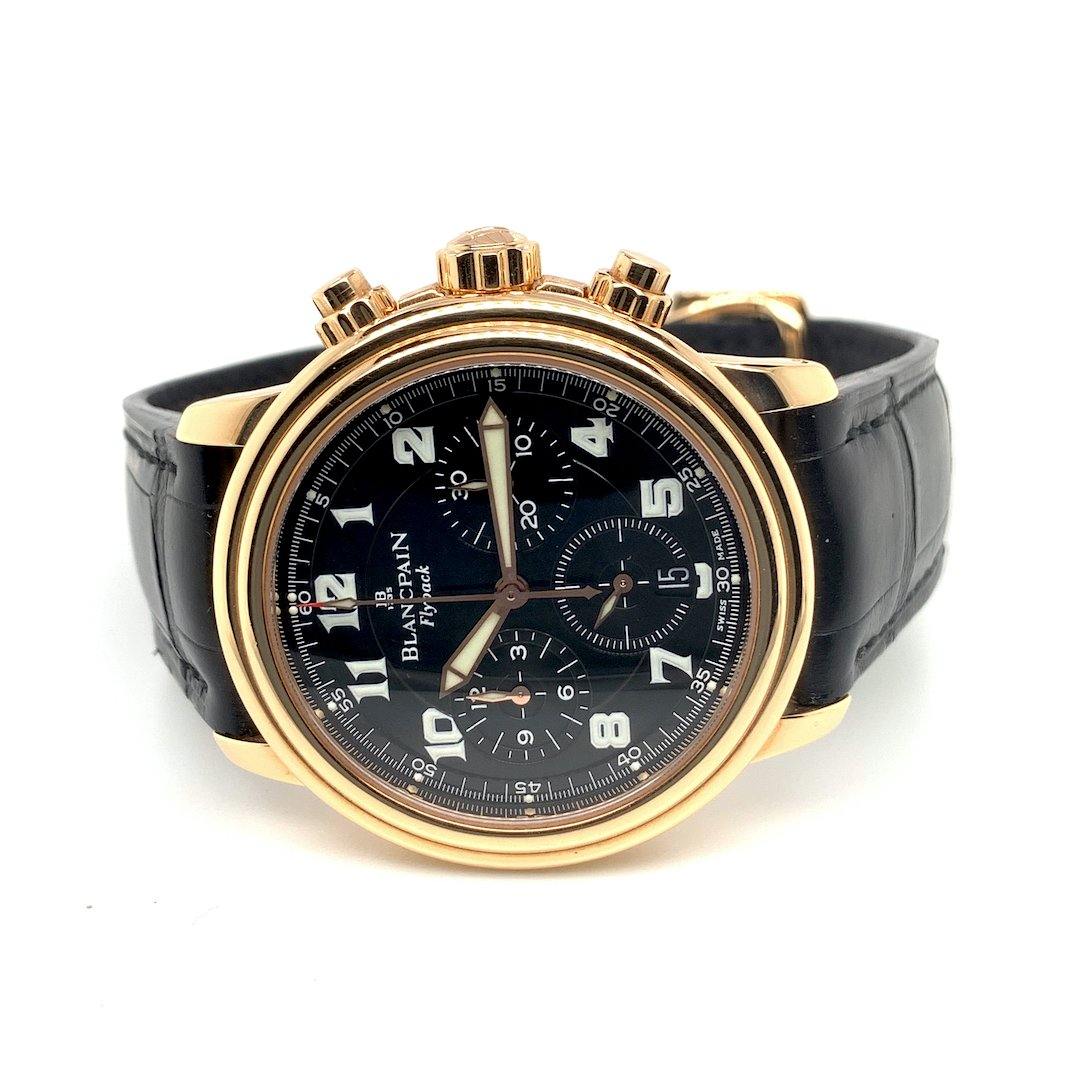 Pre Owned Blancpain Leman Flyback Chronograph 18k Rose Gold 2181F