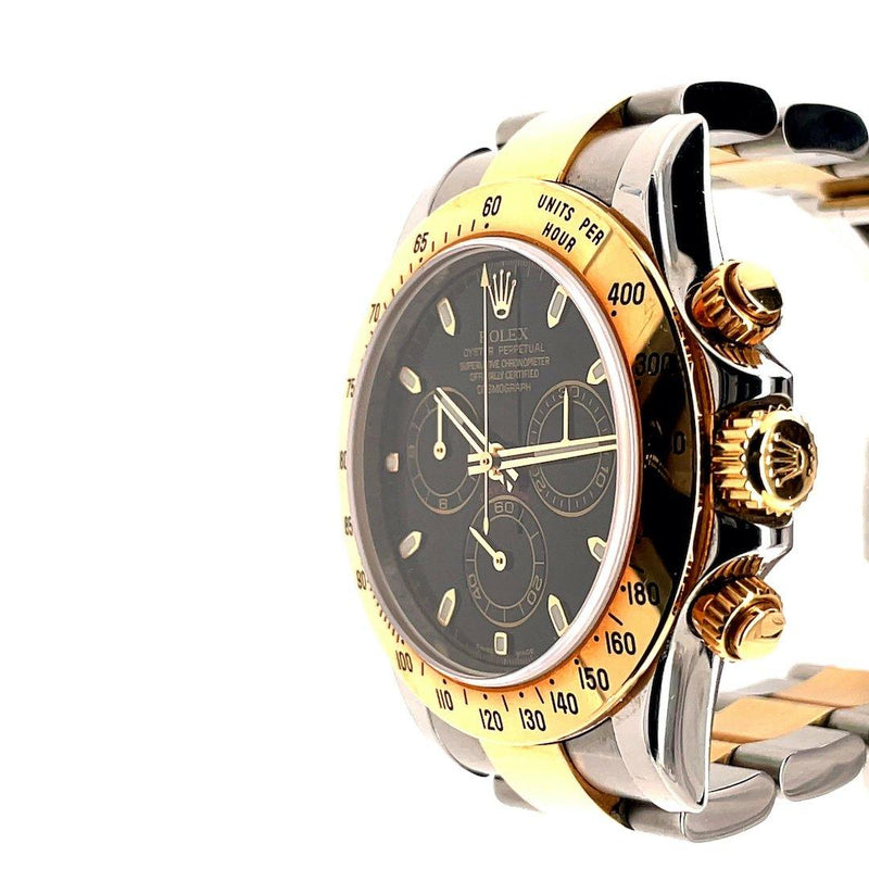 Rolex Oyster Perpetual Cosmograph Daytona Black Dial Two Tone Ref. 116523 - Twain Time, Inc.
