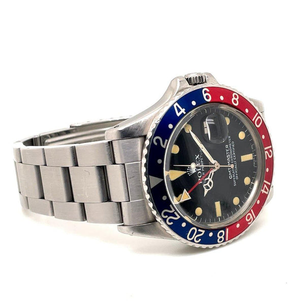 Rolex GMT-MASTER Black Matte Dial Stainless Steel Complete Set Ref. 16750 - Twain Time, Inc.