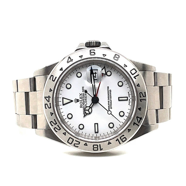 Rolex Explorer II White Dial Stainless Steel Ref. 16570 - Twain Time  Edit alt text