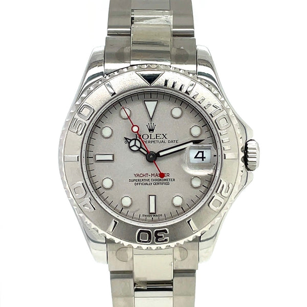 Pre-owned Rolex Yacht-Master Midsize Steel & Platinum Ref. 168622 by Twain Time Inc.