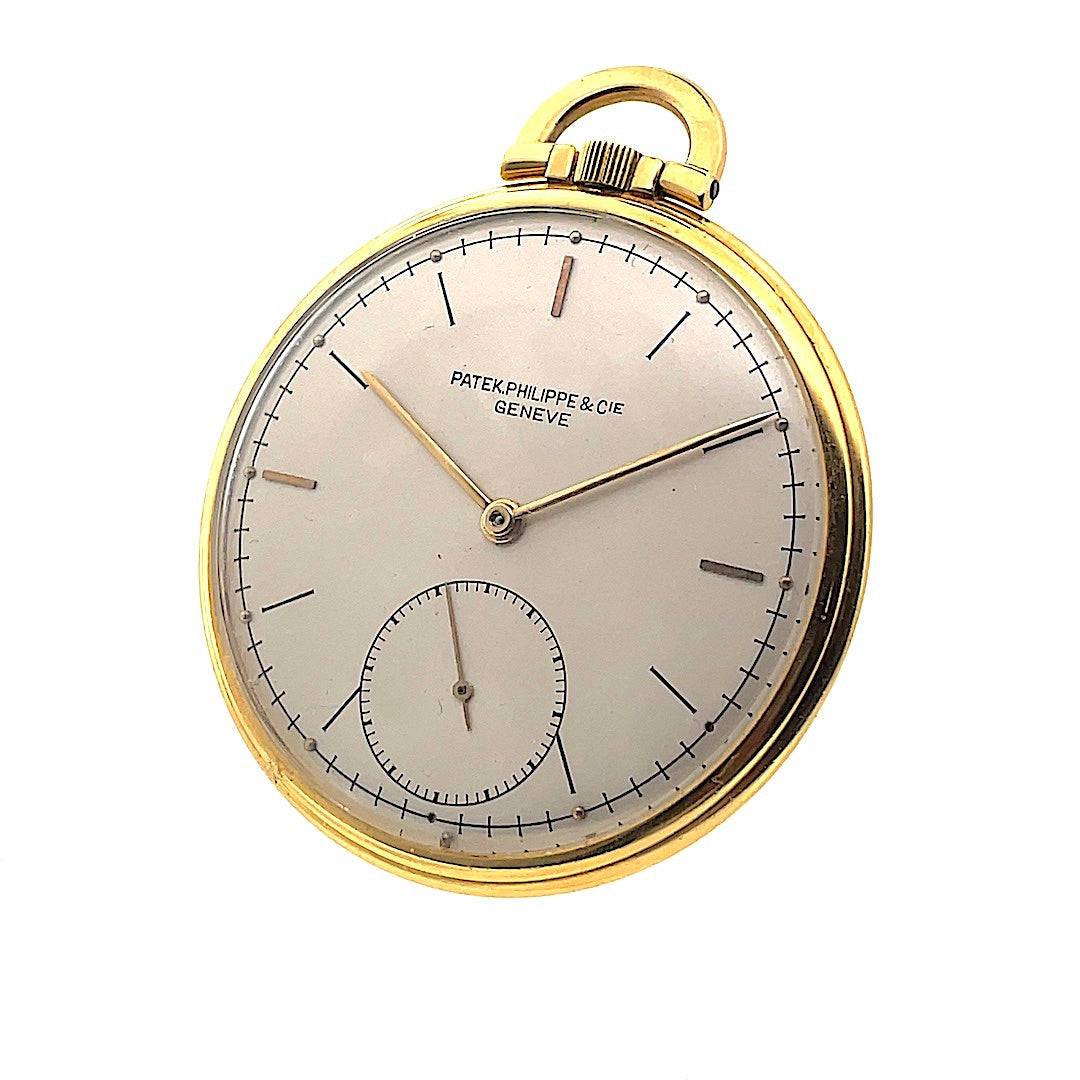 Patek Philippe Open Face 18k YG Pocket Watch w/ center Seconds, Louis XIV  Hands, Circa 1915
