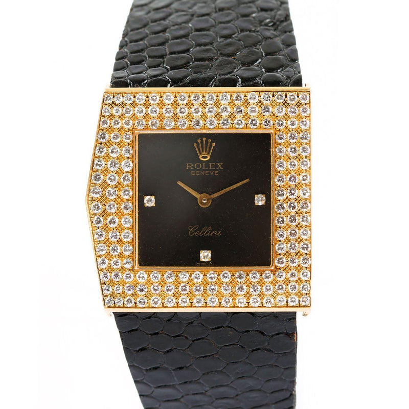 Rolex King Midas Cellini Left-Handed 18K Yellow Gold and Diamonds - Twain Time, Inc.