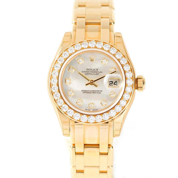 Rolex Masterpiece Datejust Pearlmaster 18K Yellow Gold & Diamonds - Twain Time, Inc.