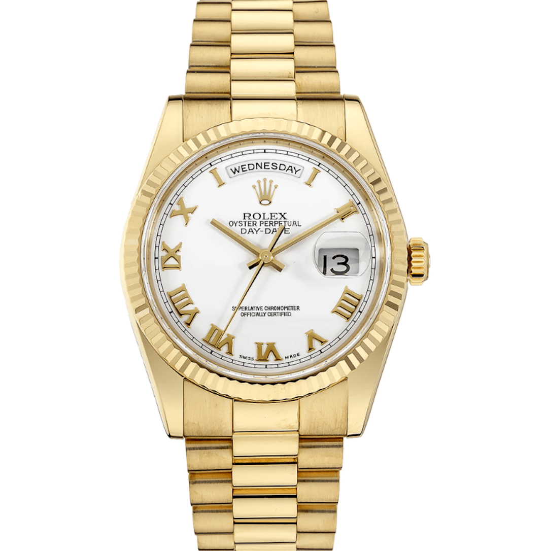 mumlende det sidste landsby Certified Pre-Owned Rolex Day-Date 18K Yellow Gold Ref. 118238