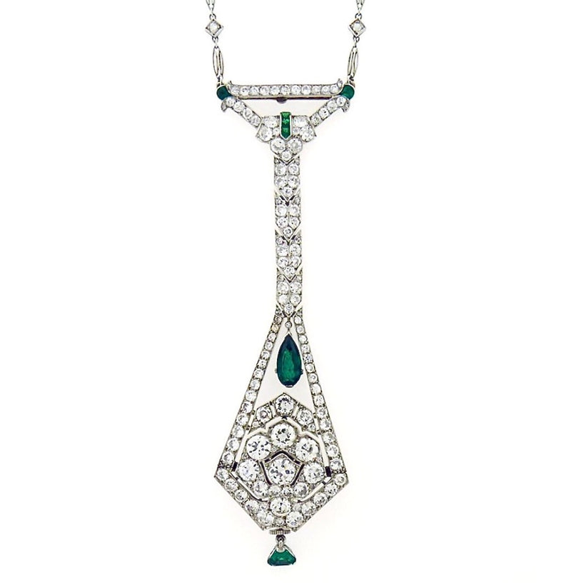 Georgian Jewelry | The Three Graces | Onyx Diamond Art Deco Pendant