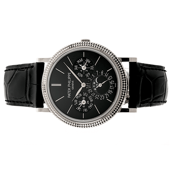 Patek Philippe Perpetual Calendar Black Dial 18K White Gold Ref. 5139G - Twain Time, Inc.